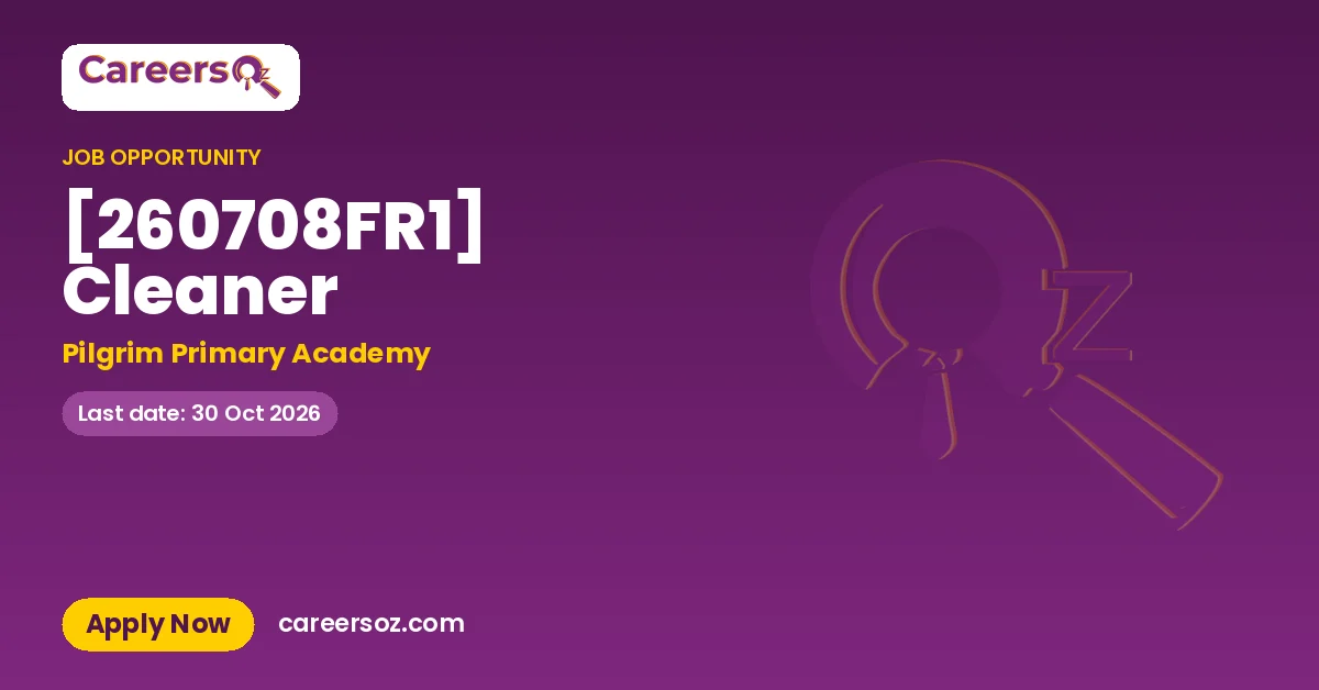 [260708FR1] Cleaner – Pilgrim Primary Academy