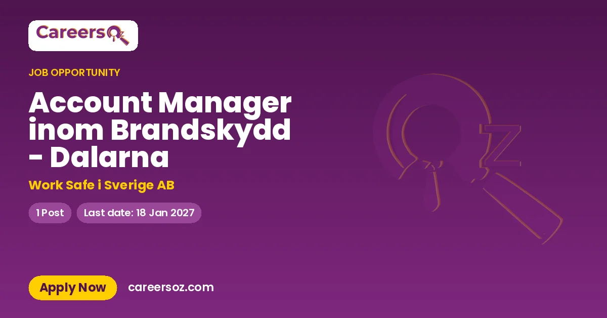 Account Manager inom Brandskydd - Dalarna – Work Safe i Sverige AB
