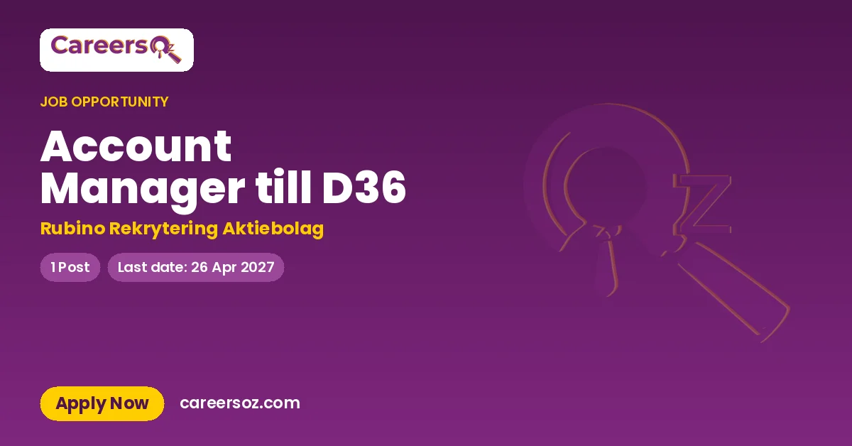 Account Manager till D36 – Rubino Rekrytering Aktiebolag