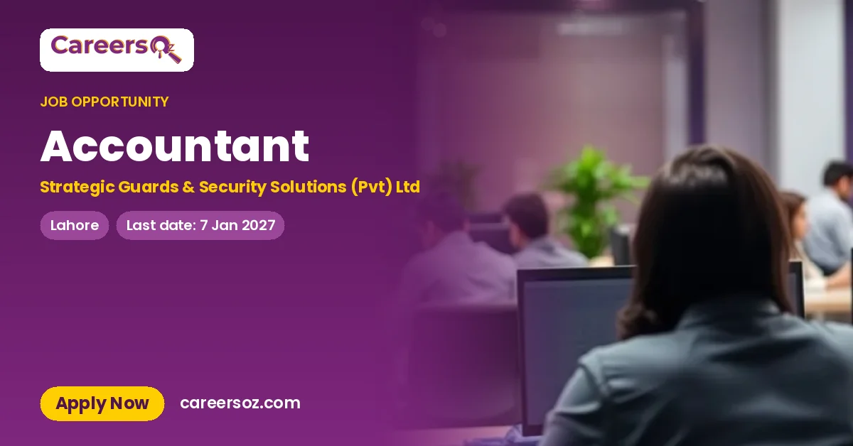 Accountant – Strategic Guards & Security Solutions (Pvt) Ltd