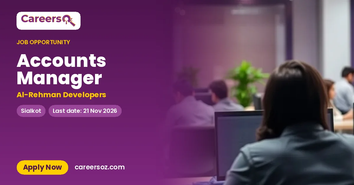 Accounts Manager – Al-Rehman Developers