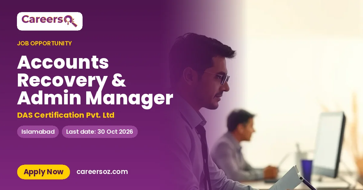 Accounts Recovery & Admin Manager – DAS Certification Pvt. Ltd