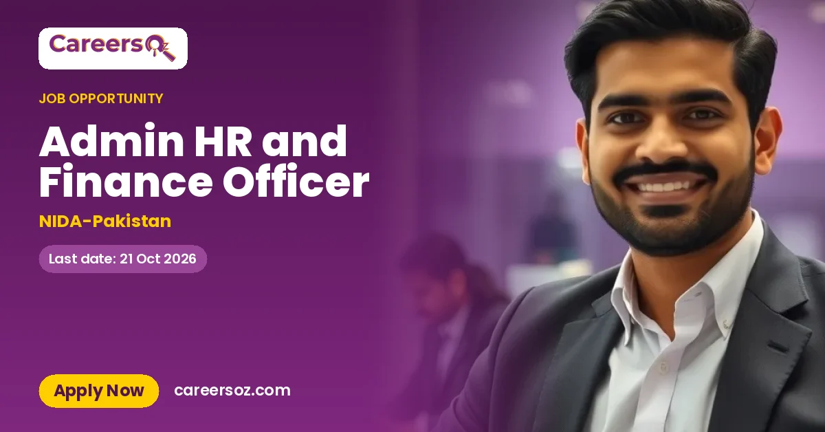 Admin HR and Finance Officer – NIDA-Pakistan