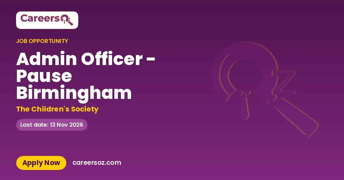 Admin Officer - Pause Birmingham – The Children's Society
