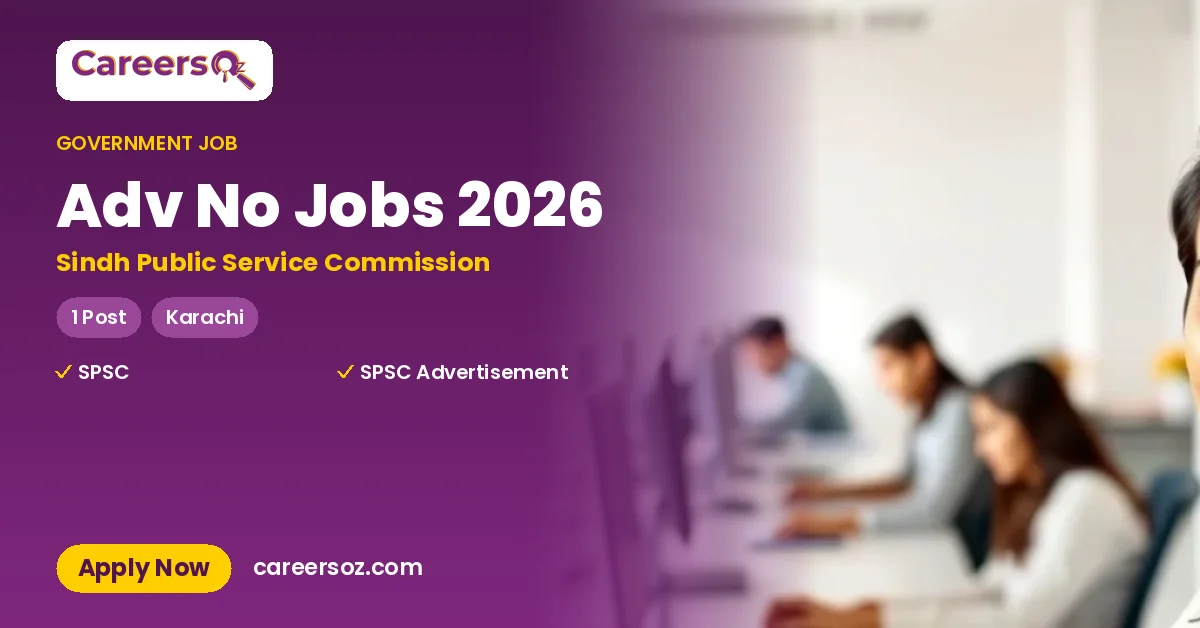Adv No Jobs 2026 – Sindh Public Service Commission