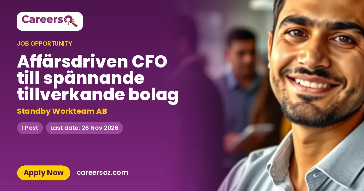 Affärsdriven CFO till spännande tillverkande bolag – Standby Workteam AB
