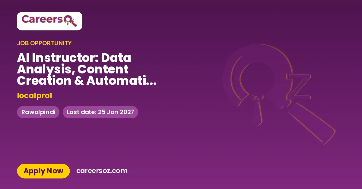 AI Instructor: Data Analysis, Content Creation & Automation (Commission-Based Role) – localpro1