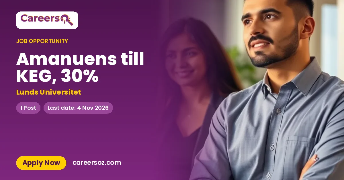 Amanuens till KEG, 30% – Lunds Universitet