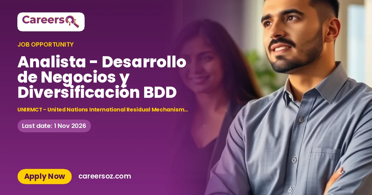 Analista - Desarrollo de Negocios y Diversificación BDD – UNIRMCT - United Nations International Residual Mechanism for Criminal Tribunals
