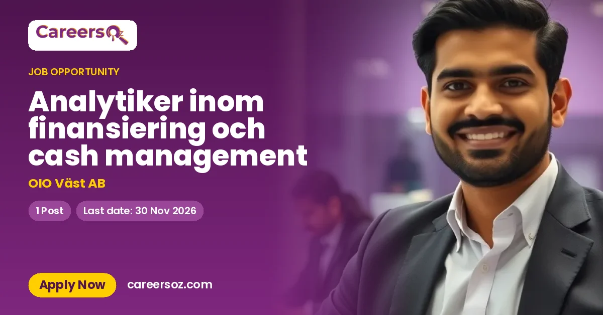 Analytiker inom finansiering och cash management – OIO Väst AB