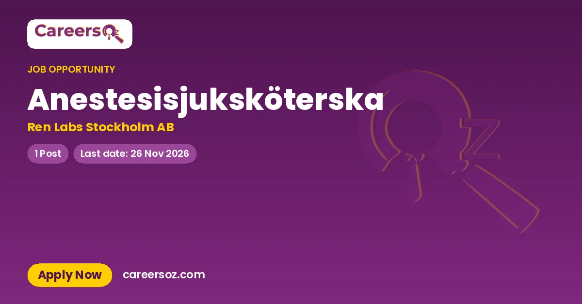 Anestesisjuksköterska – Ren Labs Stockholm AB