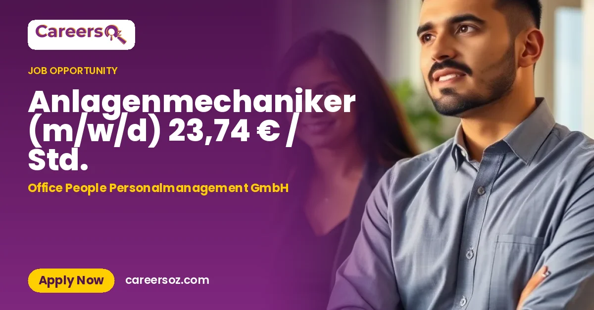 Anlagenmechaniker (m/w/d) 23,74 € / Std. – Office People Personalmanagement GmbH
