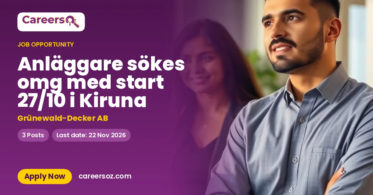Anläggare sökes omg med start 27/10 i Kiruna – Grünewald-Decker AB