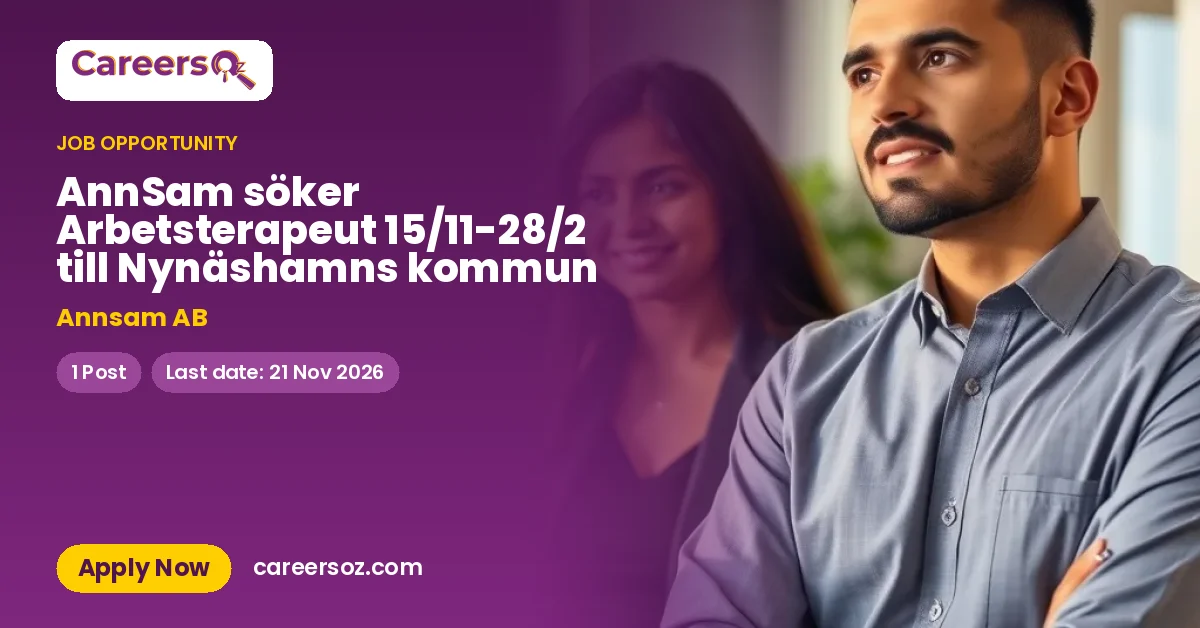AnnSam söker Arbetsterapeut 15/11-28/2 till Nynäshamns kommun – Annsam AB