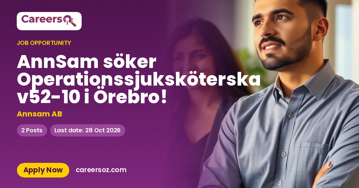 AnnSam söker Operationssjuksköterska v52-10 i Örebro! – Annsam AB