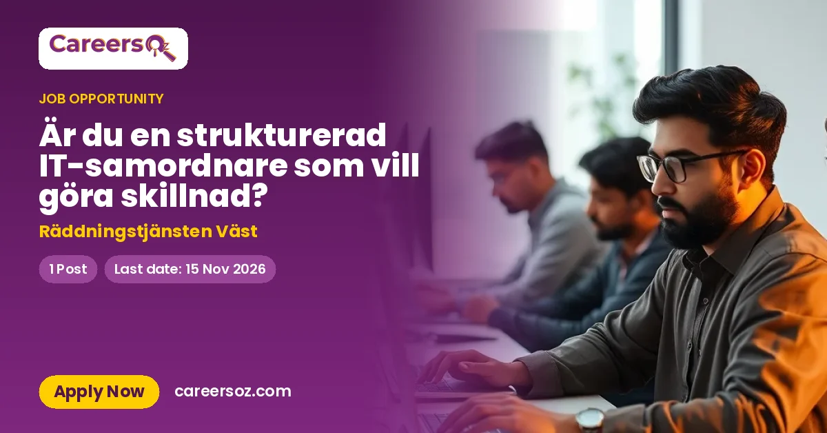 Är du en strukturerad IT-samordnare som vill göra skillnad? – Räddningstjänsten Väst