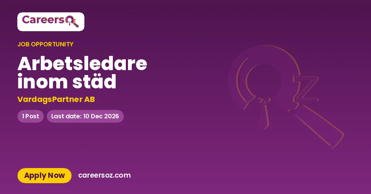 Arbetsledare inom städ – VardagsPartner AB