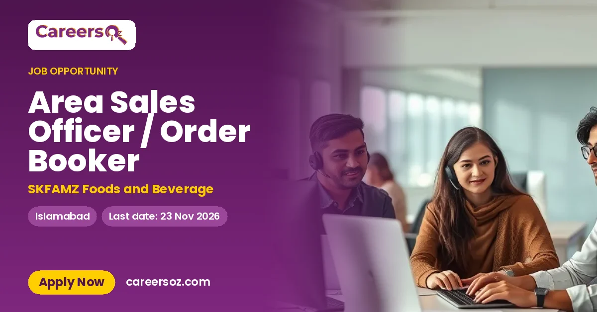 Area Sales Officer / Order Booker – SKFAMZ Foods and Beverage