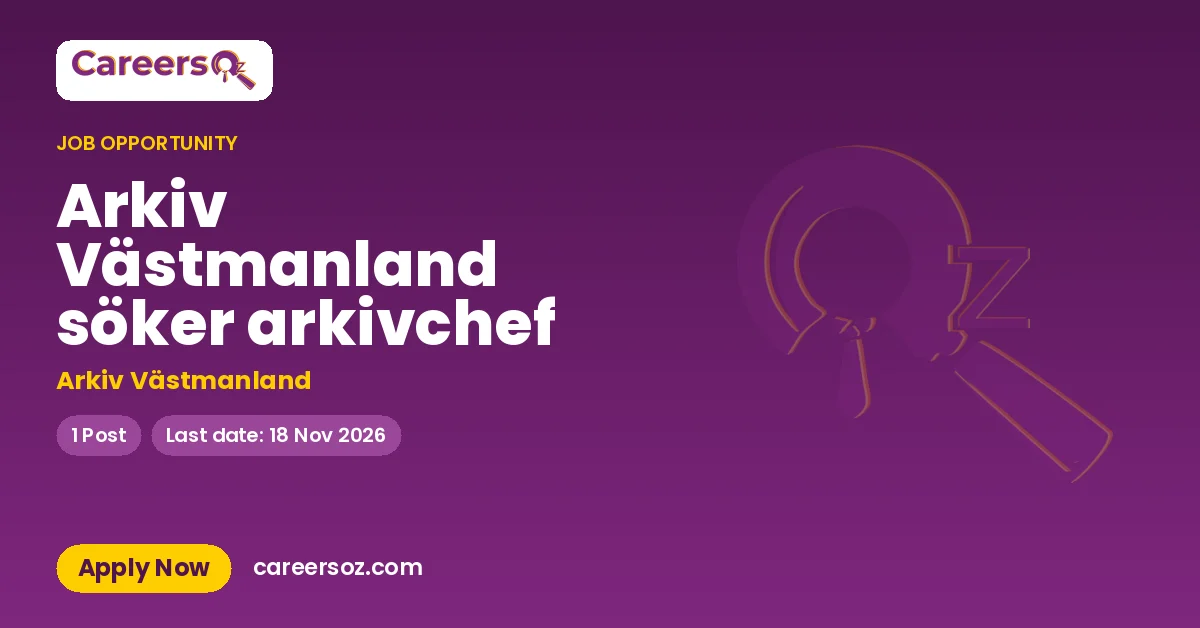 Arkiv Västmanland söker arkivchef – Arkiv Västmanland