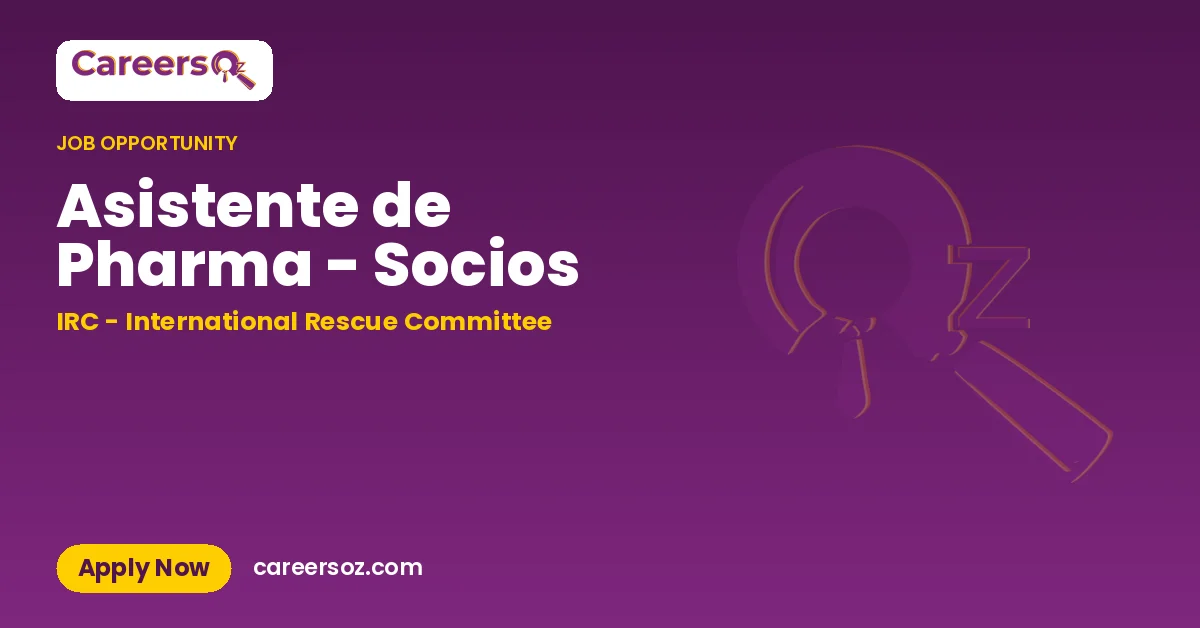 Asistente de Pharma - Socios – IRC - International Rescue Committee