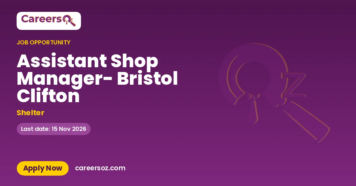 Assistant Shop Manager- Bristol Clifton – Shelter
