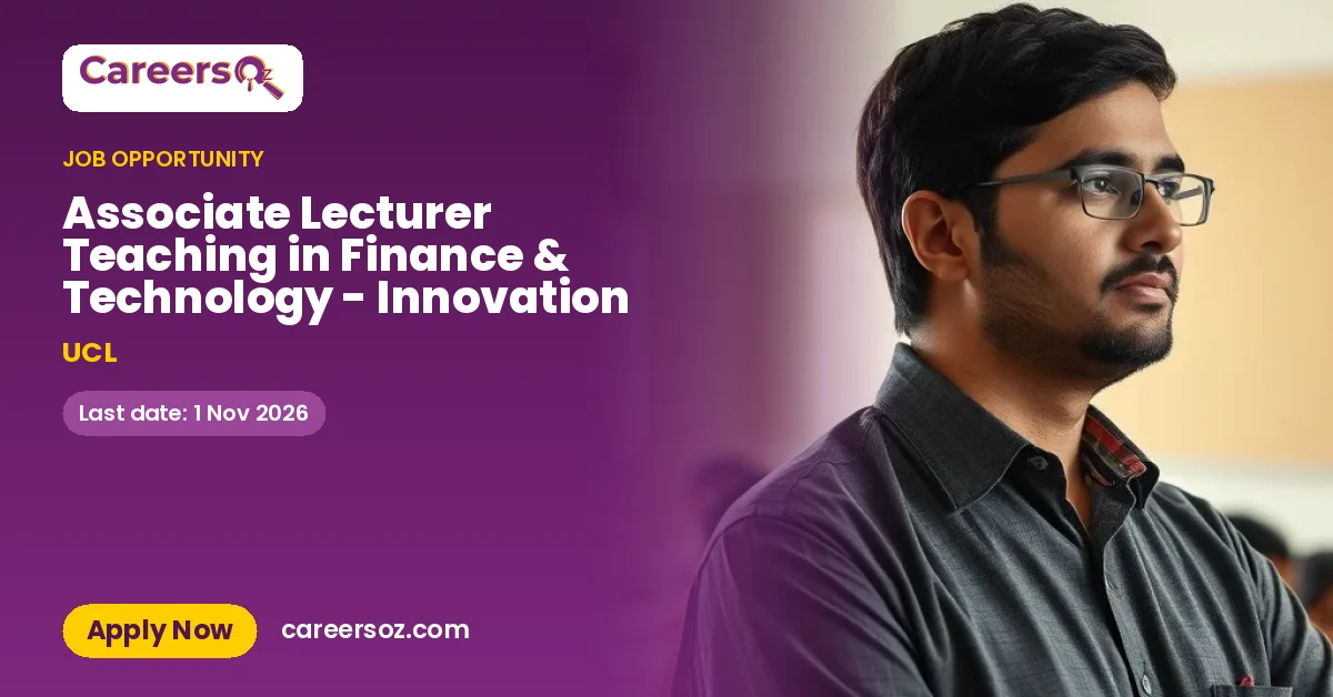 Associate Lecturer Teaching in Finance & Technology - Innovation – UCL