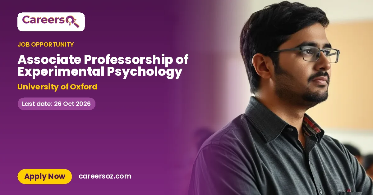 Associate Professorship of Experimental Psychology – University of Oxford