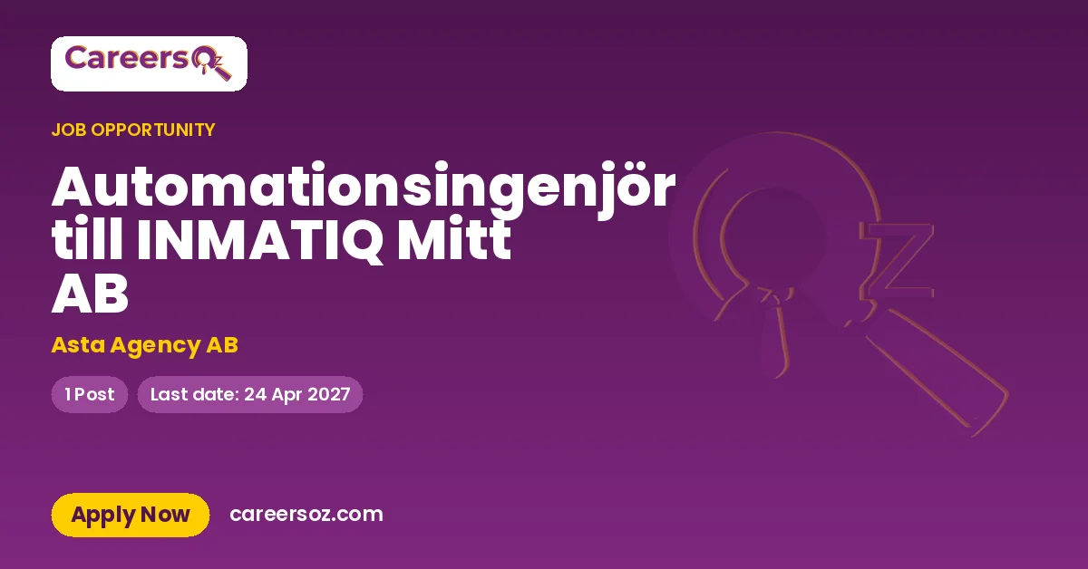 Automationsingenjör till INMATIQ Mitt AB – Asta Agency AB