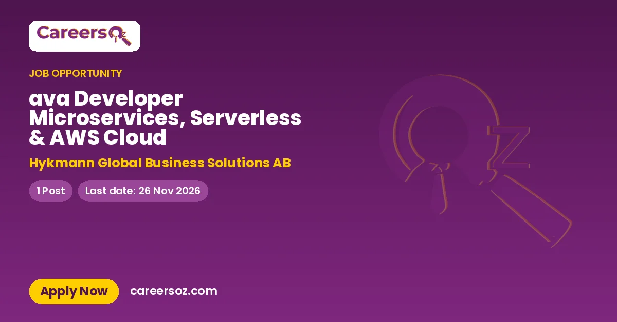 ava Developer Microservices, Serverless & AWS Cloud – Hykmann Global Business Solutions AB