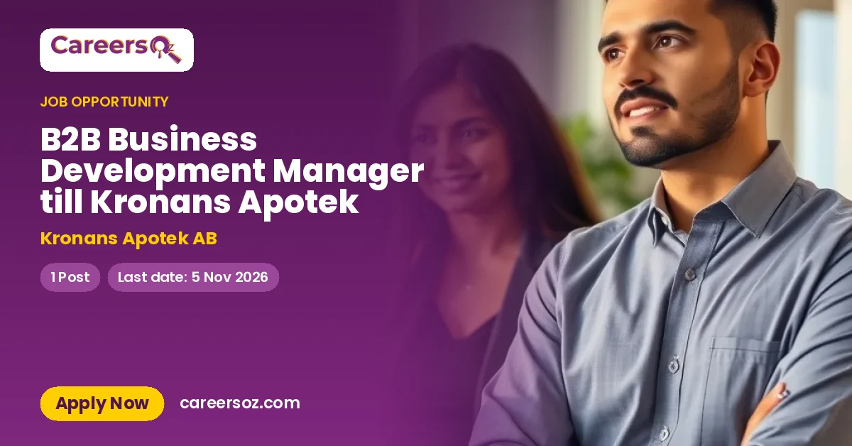 B2B Business Development Manager till Kronans Apotek – Kronans Apotek AB
