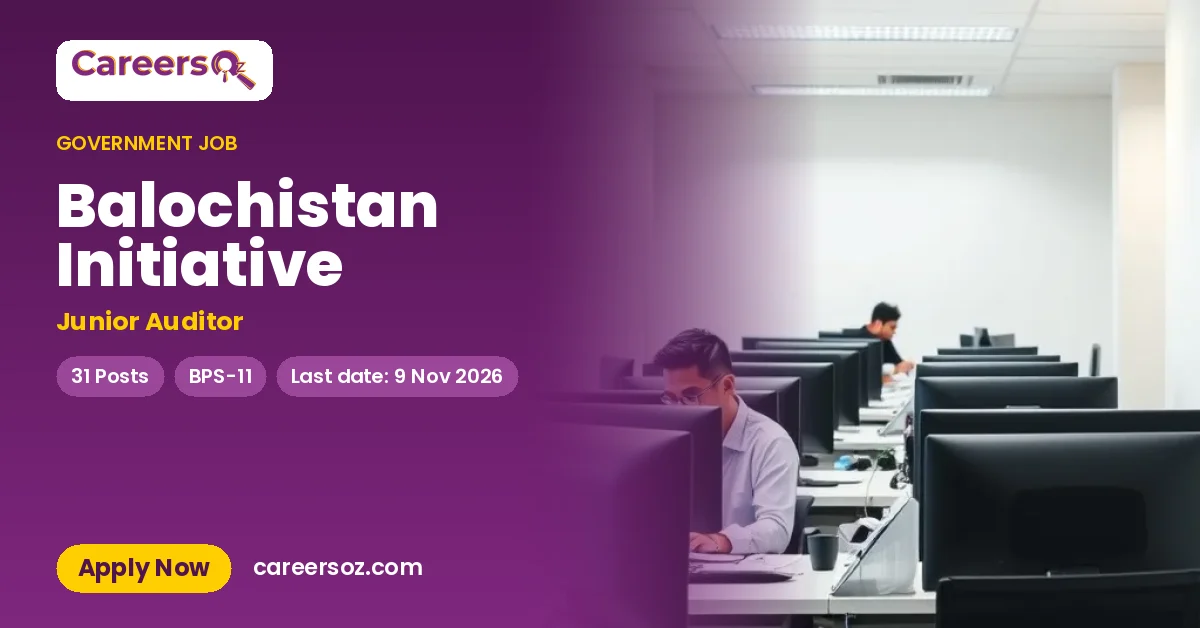 Balochistan Initiative – Junior Auditor