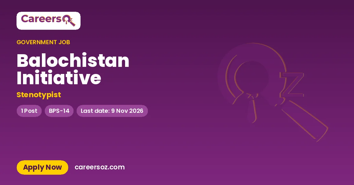 Balochistan Initiative – Stenotypist