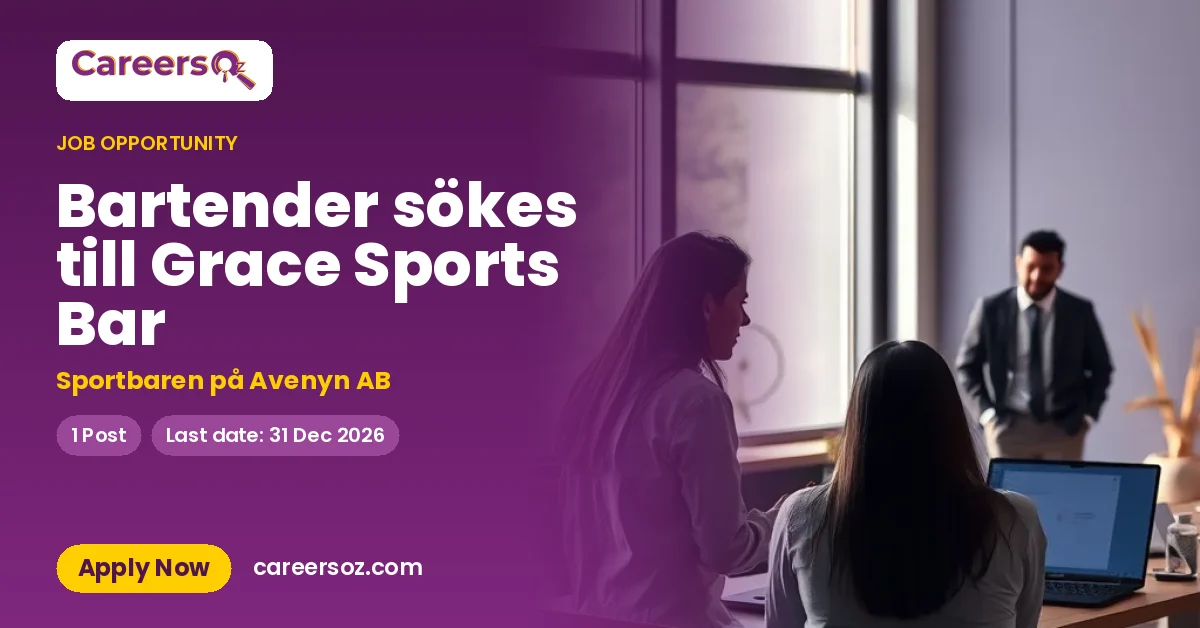 Bartender sökes till Grace Sports Bar – Sportbaren på Avenyn AB