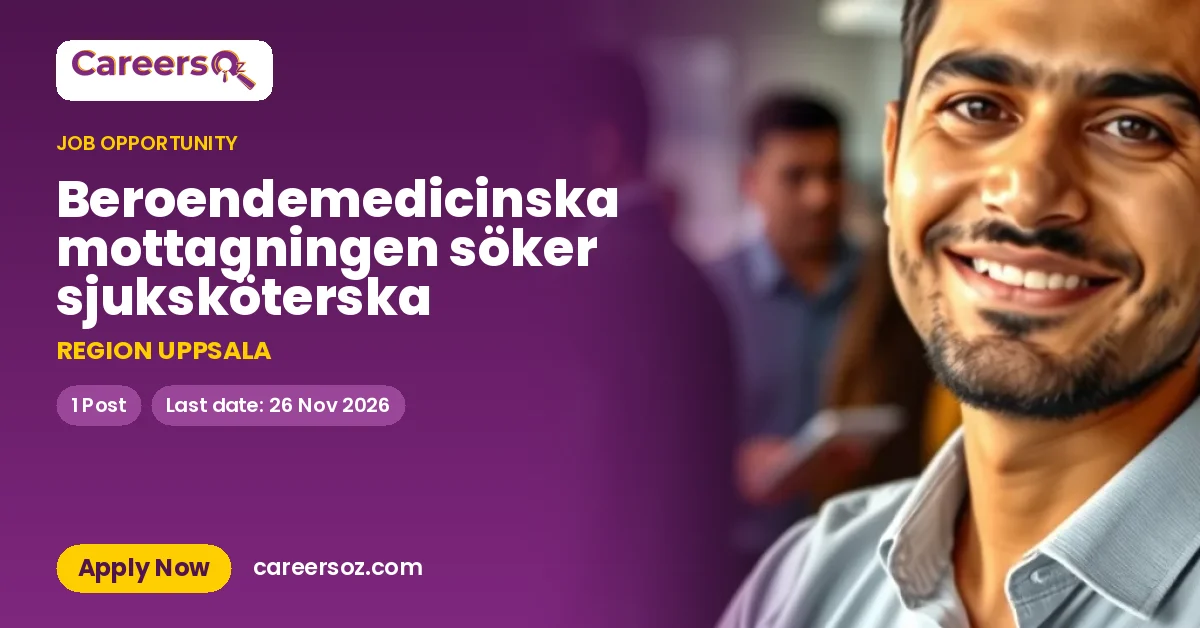 Beroendemedicinska mottagningen söker sjuksköterska – REGION UPPSALA