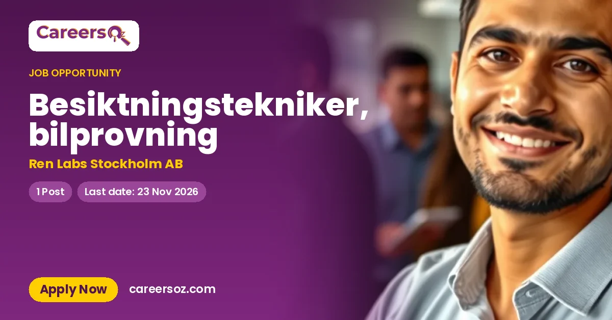 Besiktningstekniker, bilprovning – Ren Labs Stockholm AB