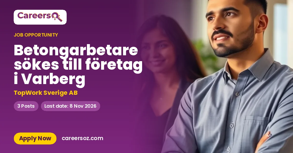 Betongarbetare sökes till företag i Varberg – TopWork Sverige AB