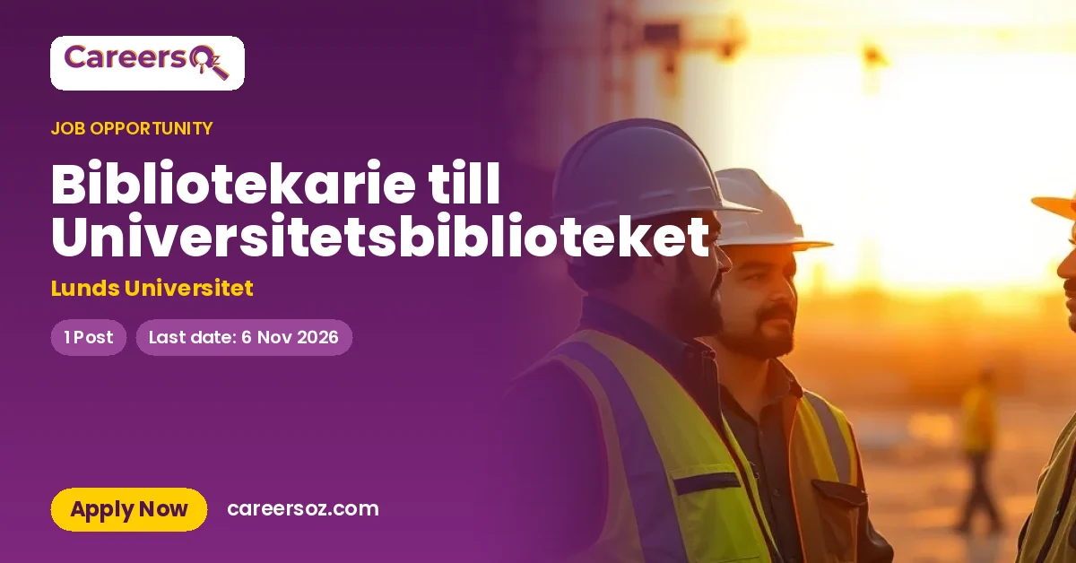 Bibliotekarie till Universitetsbiblioteket – Lunds Universitet