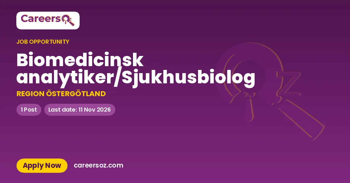 Biomedicinsk analytiker/Sjukhusbiolog – REGION ÖSTERGÖTLAND