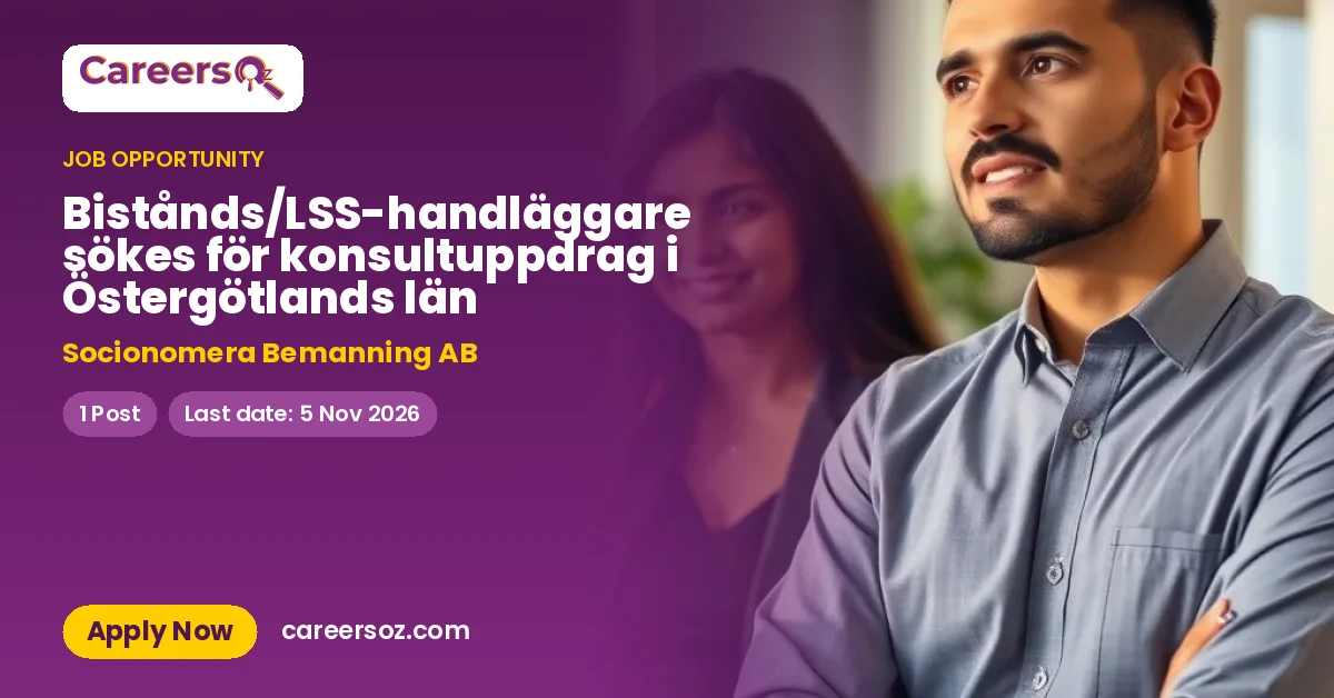 Bistånds/LSS-handläggare sökes för konsultuppdrag i Östergötlands län – Socionomera Bemanning AB