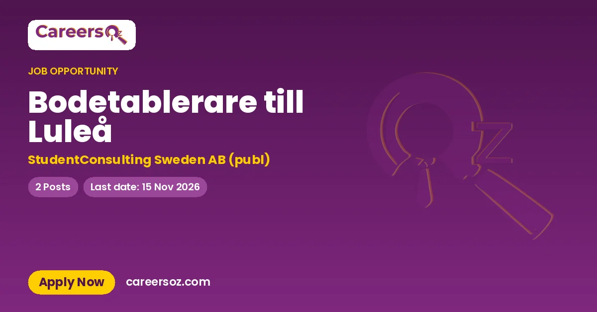 Bodetablerare till Luleå – StudentConsulting Sweden AB (publ)