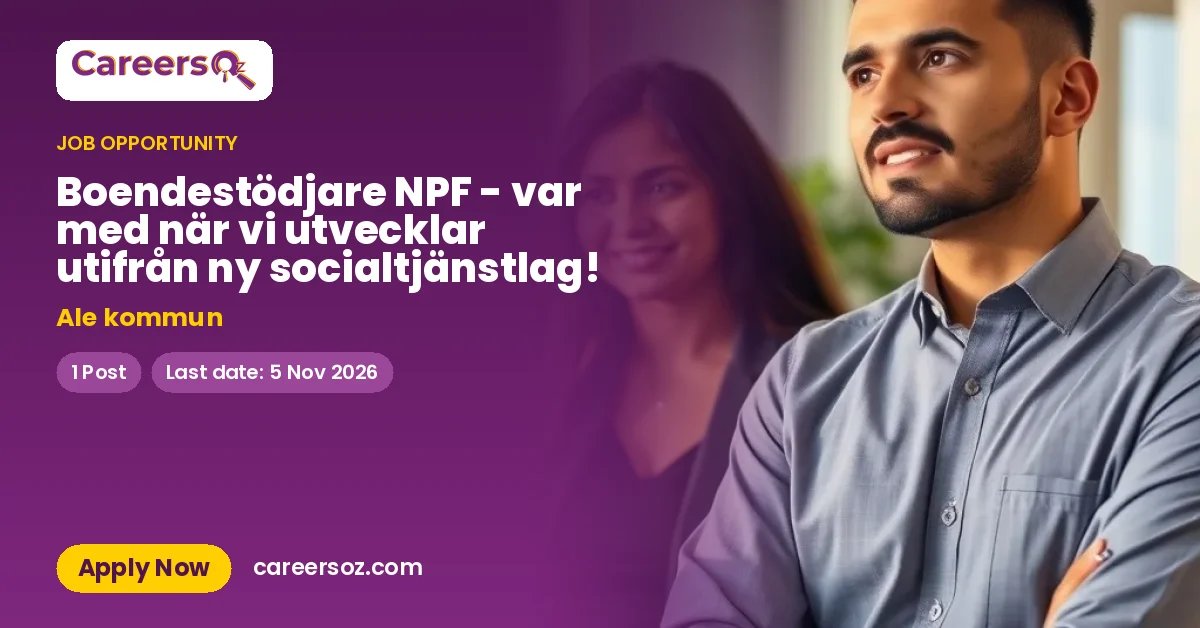 Boendestödjare NPF - var med när vi utvecklar utifrån ny socialtjänstlag! – Ale kommun
