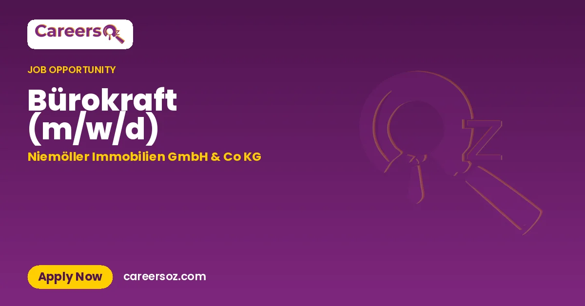 Bürokraft (m/w/d) – Niemöller Immobilien GmbH & Co KG