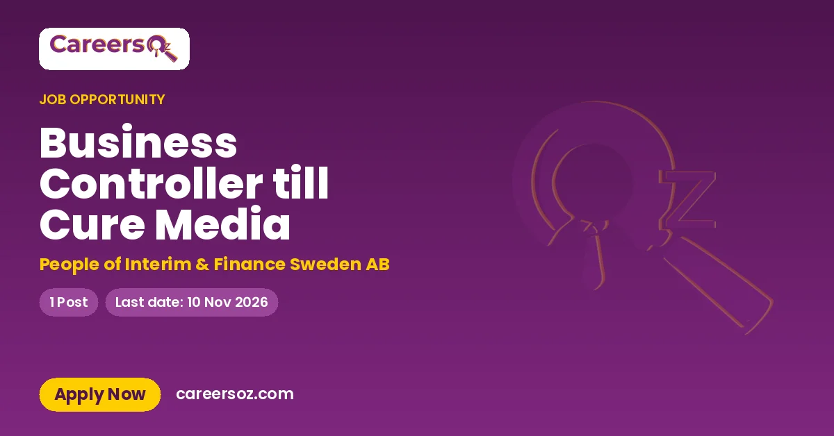 Business Controller till Cure Media – People of Interim & Finance Sweden AB