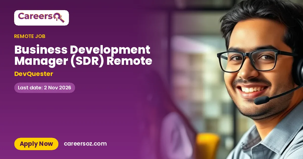 Business Development Manager (SDR) Remote – DevQuester
