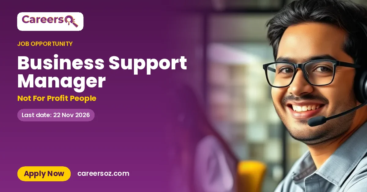Business Support Manager – Not For Profit People