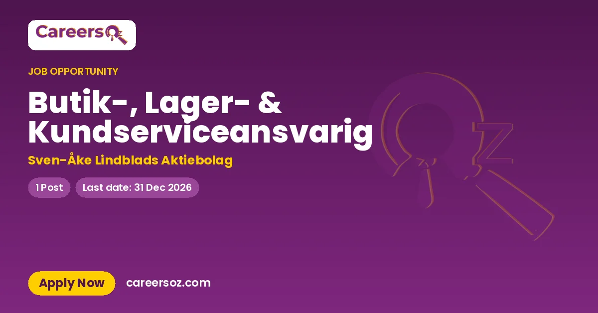 Butik-, Lager- & Kundserviceansvarig – Sven-Åke Lindblads Aktiebolag