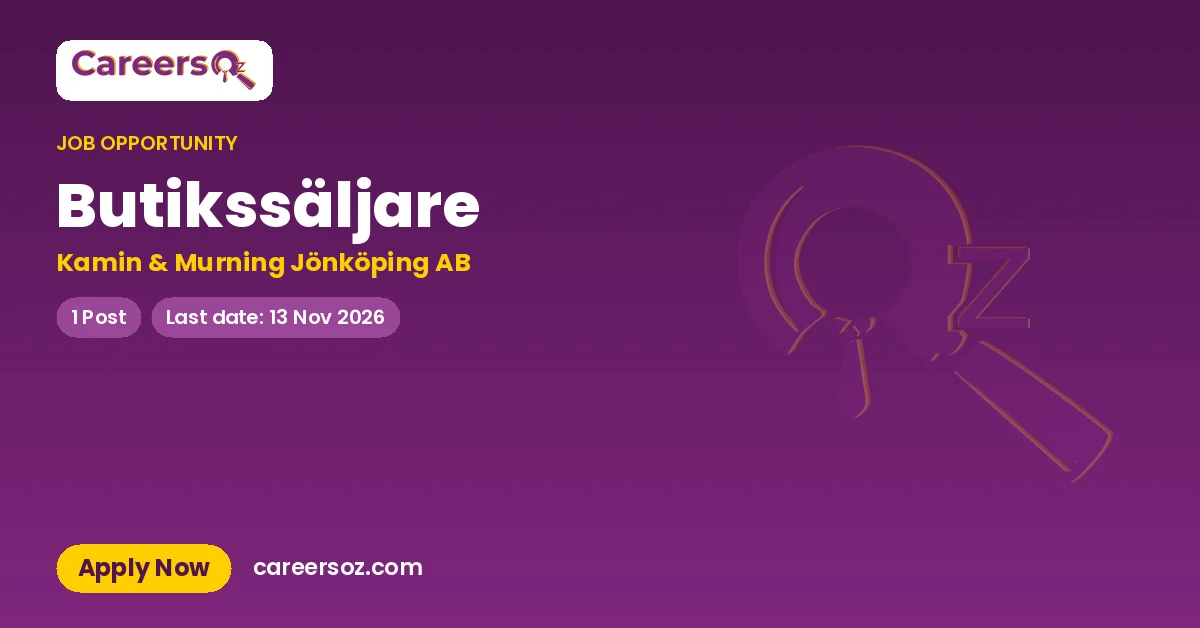 Butikssäljare – Kamin & Murning Jönköping AB