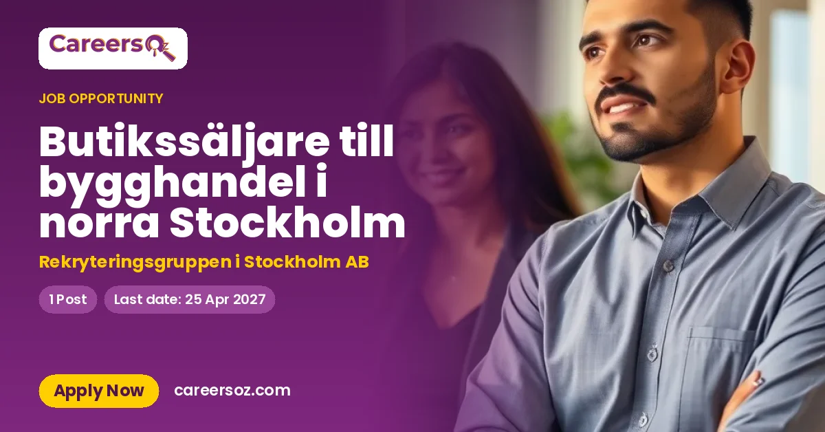 Butikssäljare till bygghandel i norra Stockholm – Rekryteringsgruppen i Stockholm AB