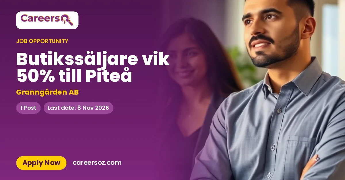 Butikssäljare vik 50% till Piteå – Granngården AB