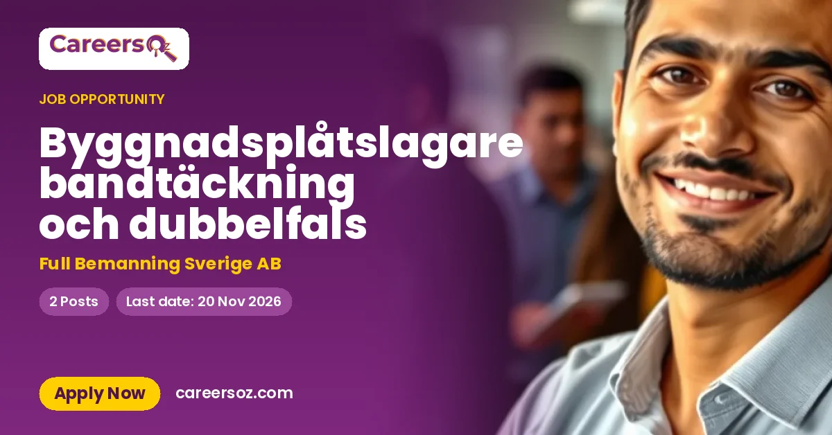 Byggnadsplåtslagare bandtäckning och dubbelfals – Full Bemanning Sverige AB